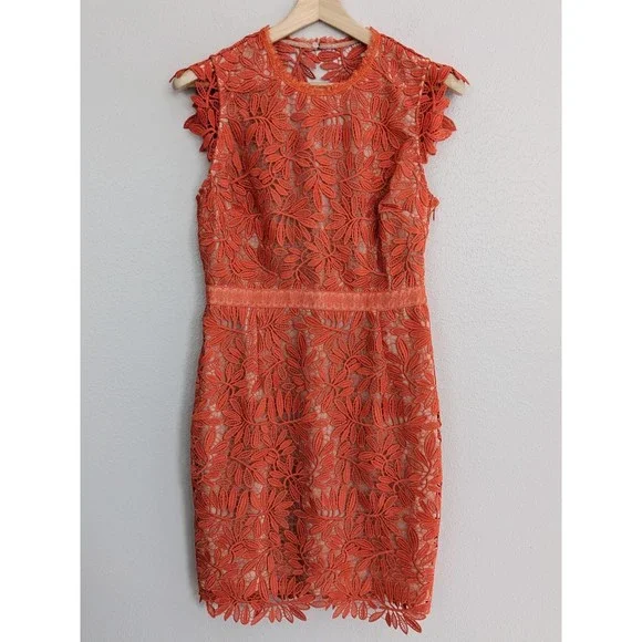 Reiss Coral Floral Backless Dress